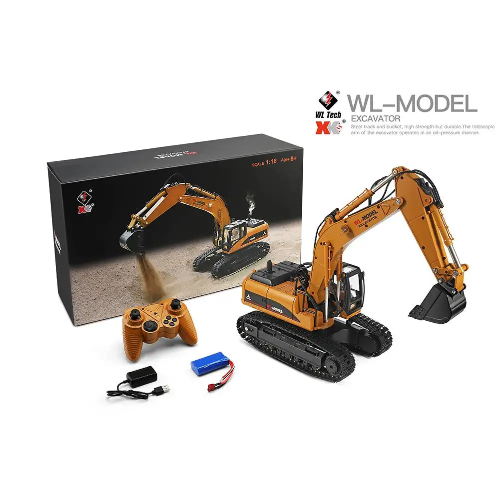 Wltoys 16800 1/16 Rc escavatore 23 Ch Caterpillar Truck 2.4G telecomando auto Led luce fumo ingegneria veicolo giocattoli ragazzi