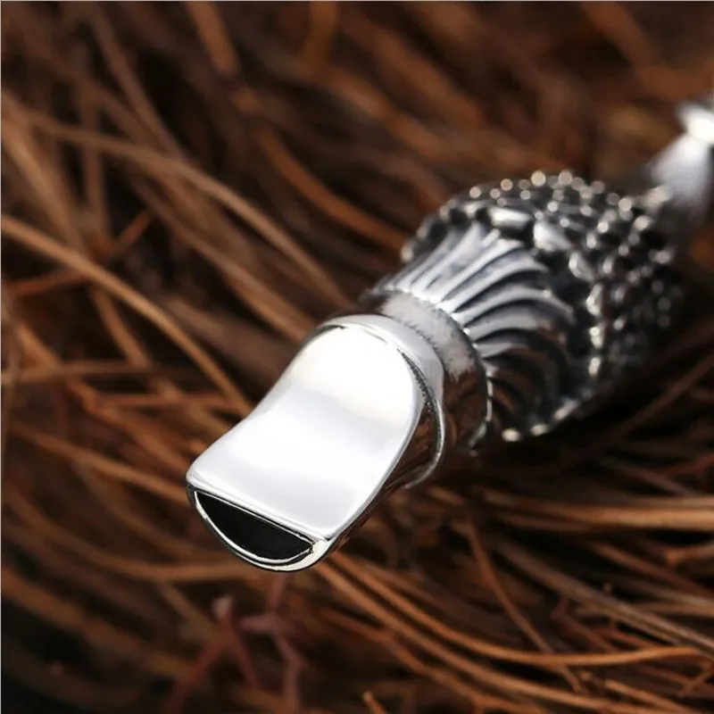 BOCAI New Real s925 Pure Silver Fashion Creative Personality Whistle Man Pendant  Eagle  Trendy Holiday Gifts Fine Jewelry
