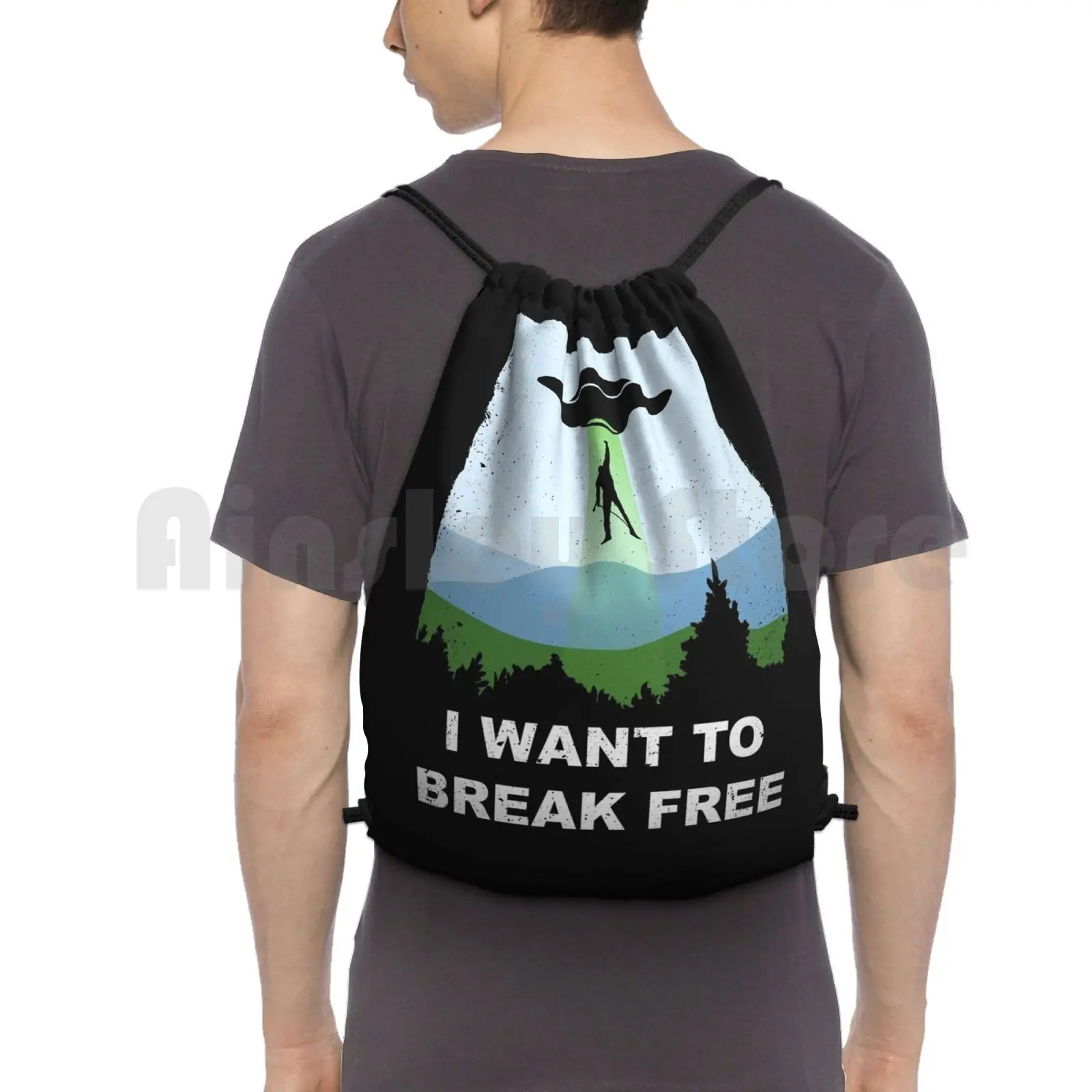 I Want To Break Free-Freddie Returns To Backpack Drawstring Bag Riding Climbing Gym Bag Queen Freddie Brian May Bohemian