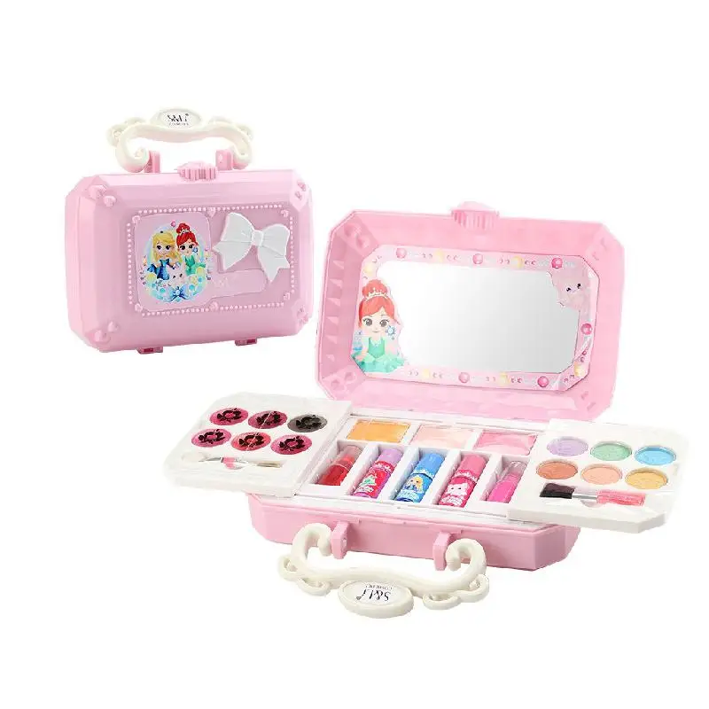 S22606 Prinses Draagbare Baby Kinderen Cosmetica Schoonheid Mini Box Make-up Baby Meisje Speelgoed Speelhuis Meisjes Games Make-up Kit Speelgoed