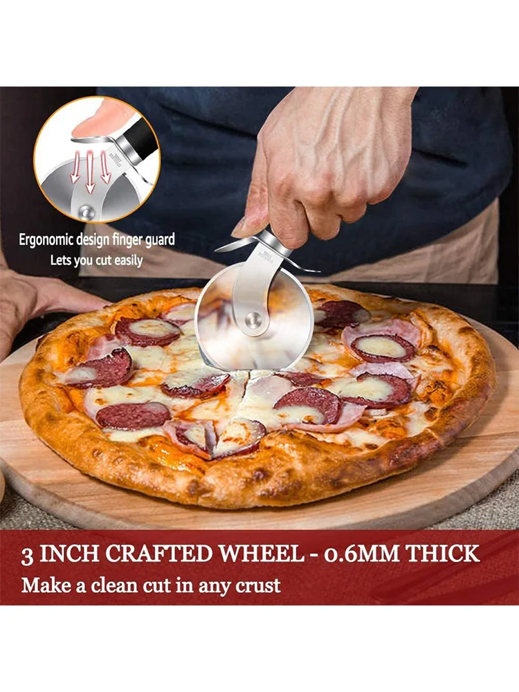 WALFOS Stainless Steel Pizza Cutter Cake Bread Pies Pizza Knife Pastry Dough Household Kitchen Wheels Cooking Tools