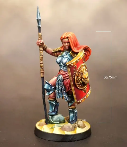 1/24 75mm 1/32 56mm Resin Model Figure female warrior Unpainted No Color RW-289