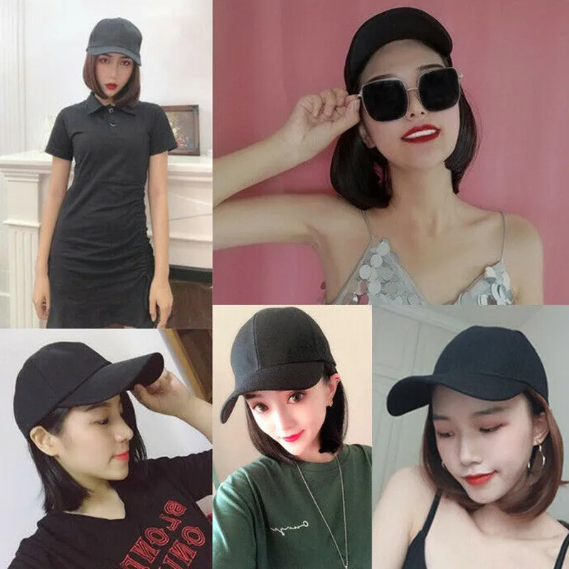 Baseball Hat with Short Hair Wigs Bob Hair Synthetic Hat for Women Summer -MX8 Easy To Carry And Suitable For Gifts Multiple