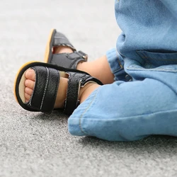 Sandalias de verano para bebés de 0 a 18 meses, zapatillas de playa antideslizantes, zapatos de cuero PU para primeros pasos