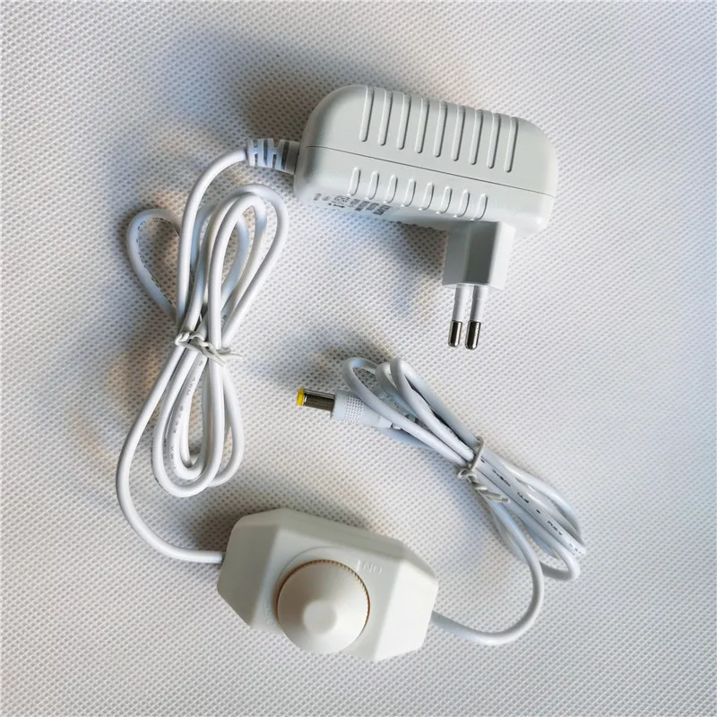 Imagem -02 - Led Dimmer Switch Cabo Stepless Escurecimento Núcleo Controlador Branco dc Plug Adaptador de Fio de Alimentação da ue dc 5v 12v