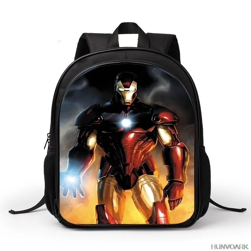 12 inch Ironman Kids Backpack Children School Bags For Boys Girls Orthopedic Children Boy BookBag Knapsack Mochila