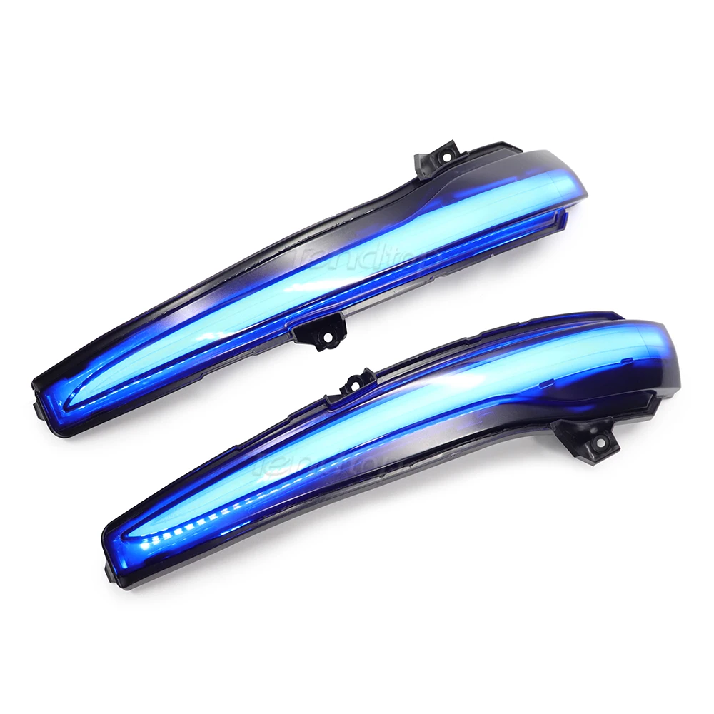 For Benz C E S GLC Class W205 X253 W213 W222 Water Flowing Dynamic Turn Signal Light Mirror Indicator Blue Yellow Lamp Blinker