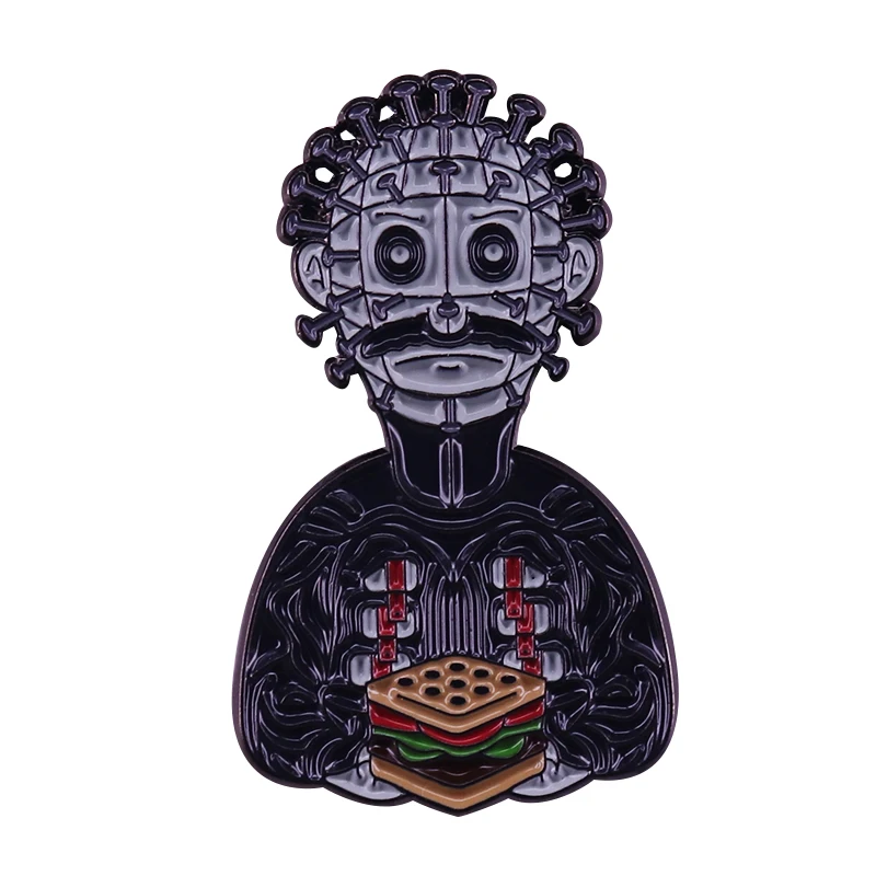 Hellburger Lapel Pin Taste our pleasures! Bob Belcher Meets Pinhead from Hellraiser Mashup