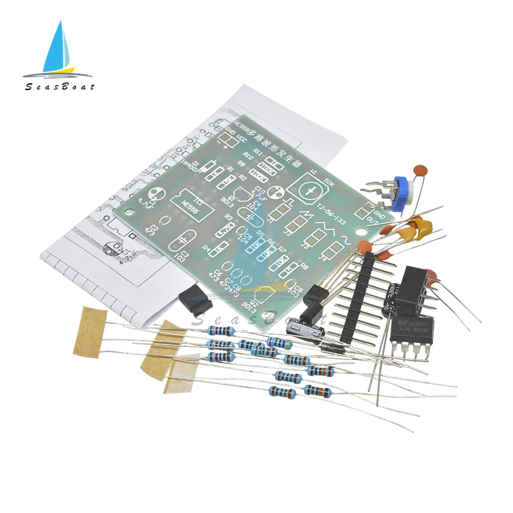 DC6-12V modulo generatore di impulsi NE555 sinusoidale/triangolo/generatore di onde quadrate generatore di segnali a forma d'onda multicanale Kit fai da te