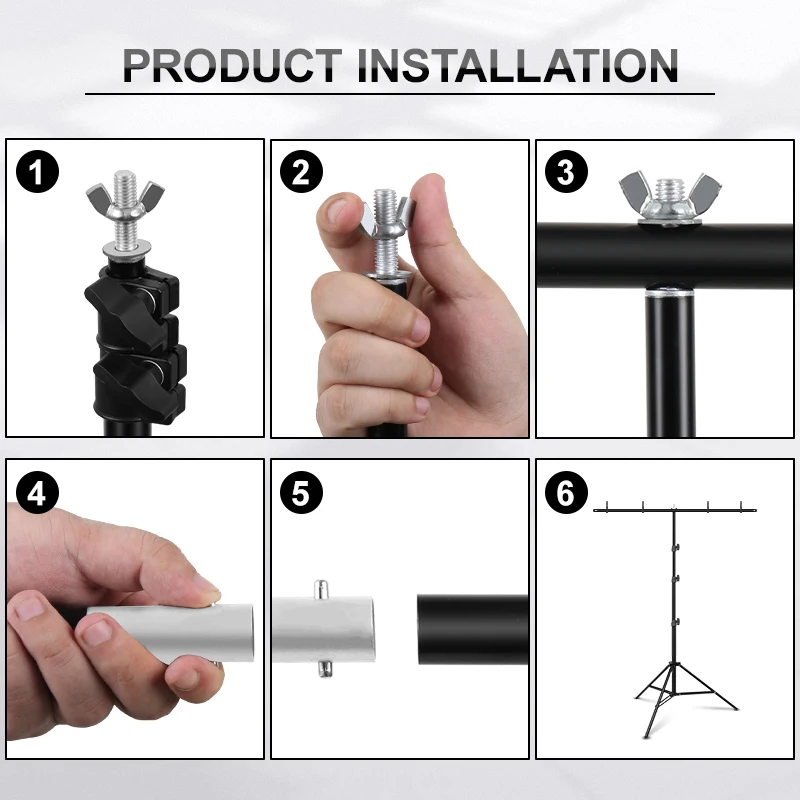 PYNSSEU التصوير خلفية دعم 100x100 سنتيمتر T-شكل نظام الوقوف مع مقاطع للصور استوديو شاشة خضراء كروما اطلاق النار