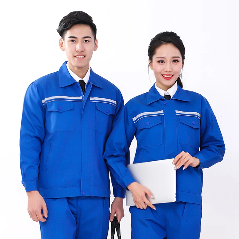 Welding Suits Reflective Clothes Set Men Women Long Sleeves Working Uniforms Car Workshop Gas Station Mechanical Suits Coveralls