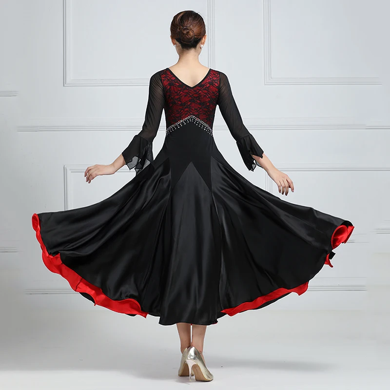 Ballroom Dance Dress Women Competition Modern Tango Costumes  V-neck Standard Waltz Party Performance Clothes Stage Dancewear