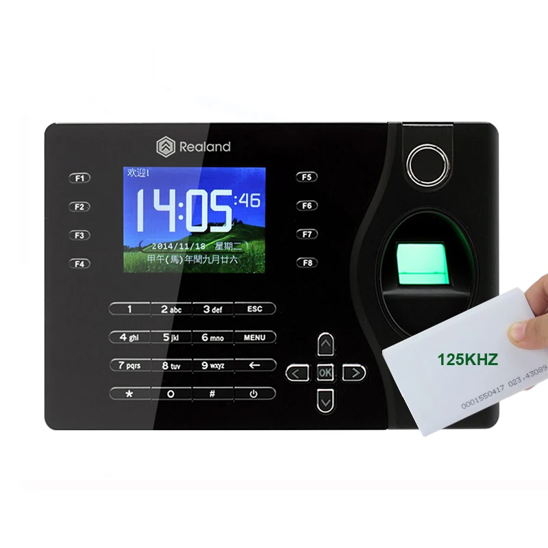 

The Cheapest 2021 TCP/IP Ports Biometric Fingerprint 125KHz RFID Card Reader Time Attendance Clock Employee Recorder POP A-C081