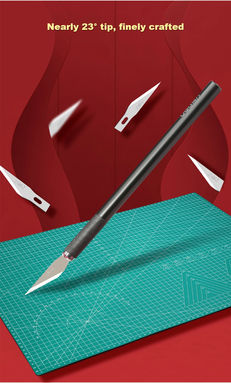 Deli Skalpellklingen Metall-Präzisionsmesser Gravurwerkzeug für Holz, Papier, Handy- und PCB-Reparatur – Detail 11