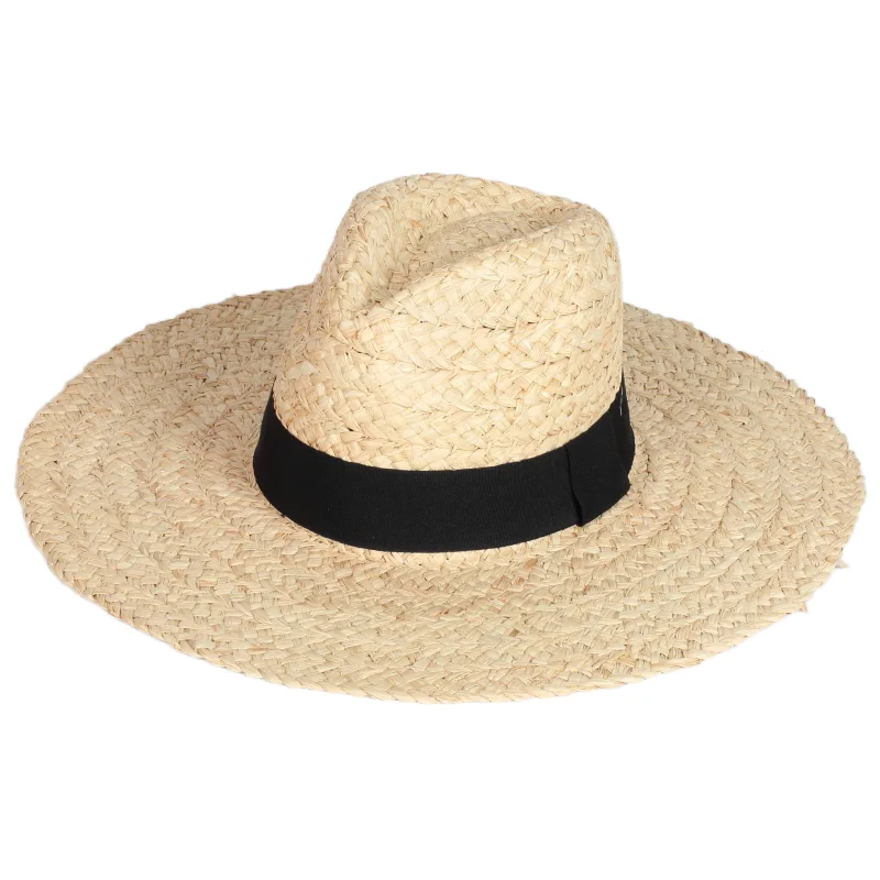 

Hot sale summer sunshade oversize wide brim panama straw hats raffia hat for men women beach holiday