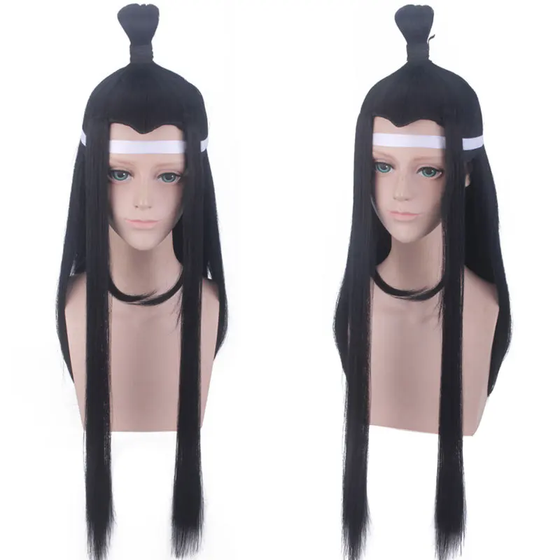 Anime Mo Dao Zu Shi LAN WANG JI Cosplay Wig Men's Black Long Hair Grandmaster of Demonic Cultivation Synthetic Wigs