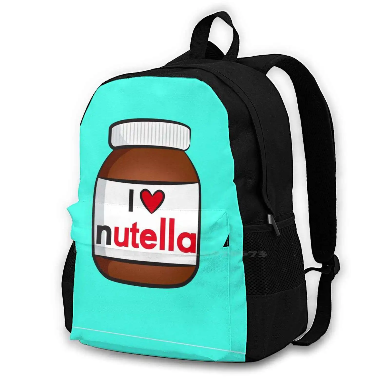 I 3 Nutella School Bags For Teenage Girls Laptop Travel Bags 3 Nutella Love Heart Nut Ella Chocolate Spread Lurve Yum Food