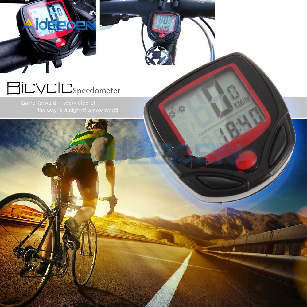 Waterproof Bicycle Computer Bicycle Meter Wired MTB Bike Cycling Odometer Stopwatch Speedometer Watch Digital Rate LCD Display