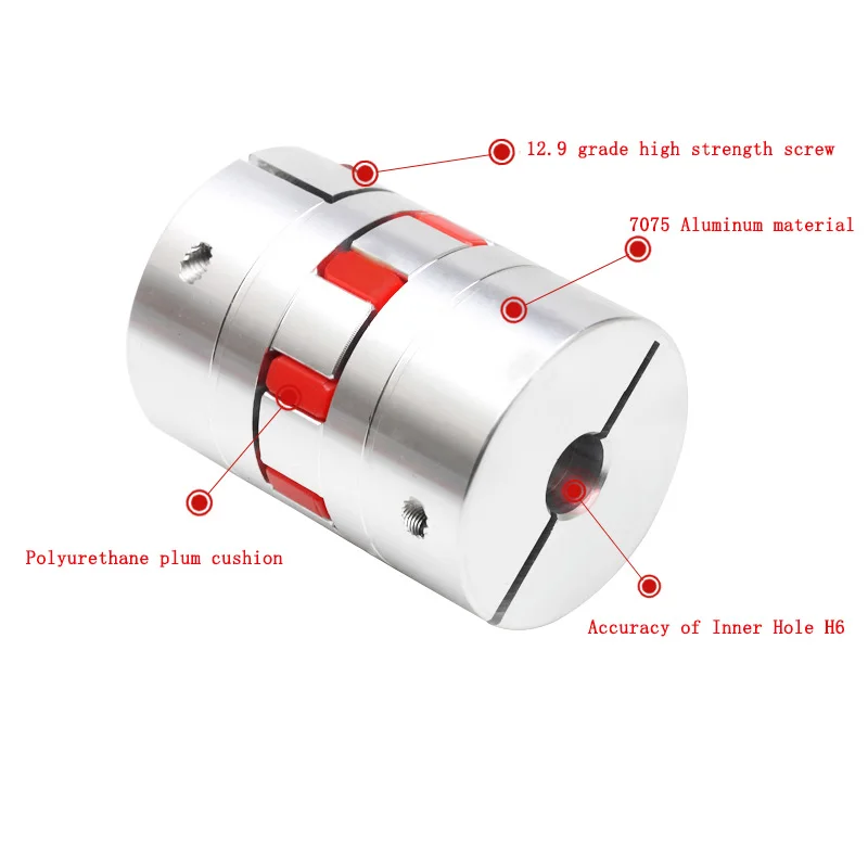 CNC Motor Jaw Shaft Couplers Flexible Spider Plum Shaft Coupling D20 L25 4mm 5mm 6mm 6.35mm  8mm 9mm 10mm  Elastic Coupling