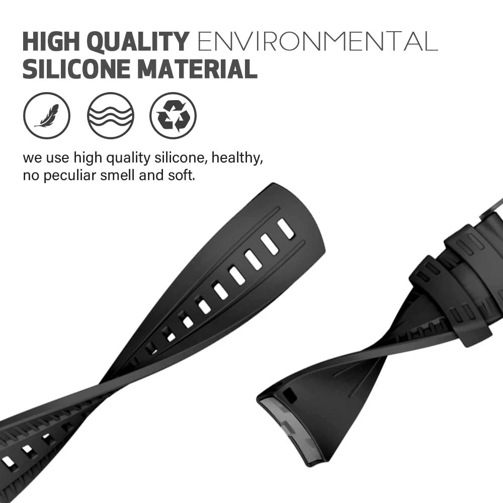 Strap for Suunto Spartan Sport Wrist HR, Silicone Watch Strap Replacement Band for Suunto 9/9 Baro