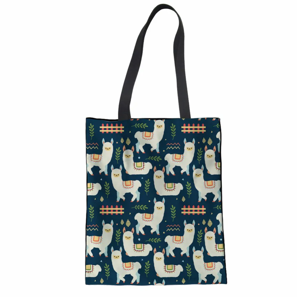 

Сумка-тоут для покупок, Альпака с цветами для женщин, многоразовая Складная Повседневная Сумочка на плечо, индивидуальный заказ