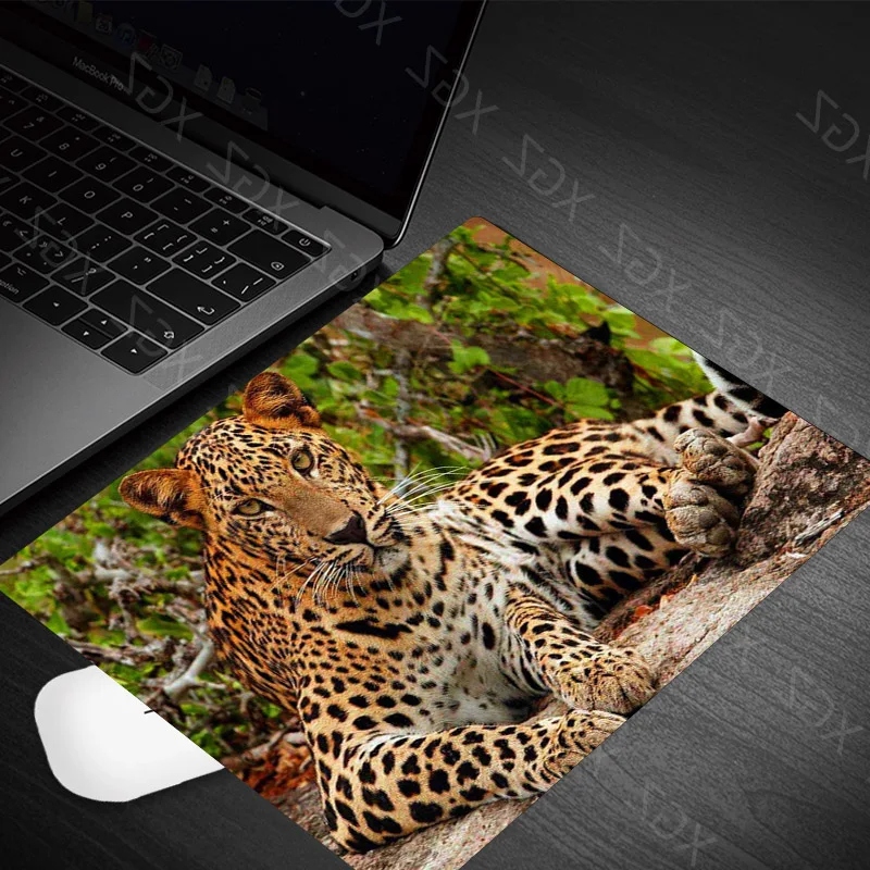 Yzuoan-mousepad com estampa de leopardo para computador, tamanho pequeno, resistente a sujeira, 180x220mm, para teclado gamer