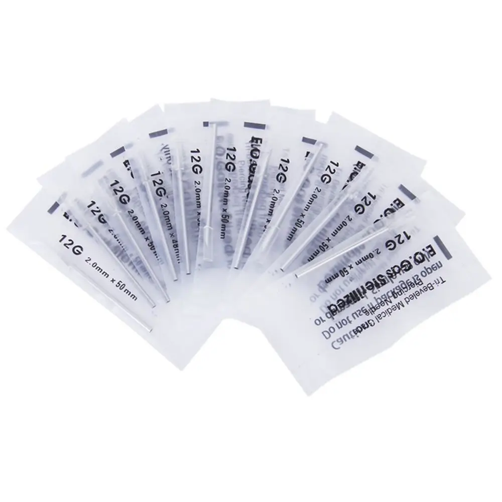 

100pcs MIX size Sterile12/14/16/18/20G Body Ear Piercing Needles 316L Medical Stainless Steel Body Needle Tattoo Pierce Ear Nose