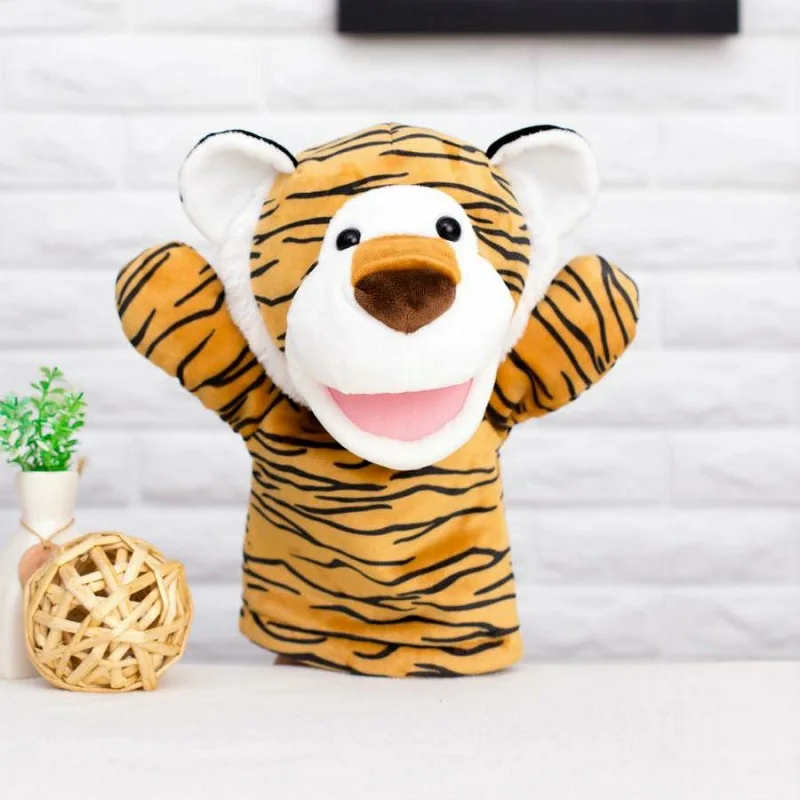 Tier Große Handpuppe für Kinder Baby Erwachsene Puppe Spielzeug für Kinder Geschenke Tiger Puppen, 28CM