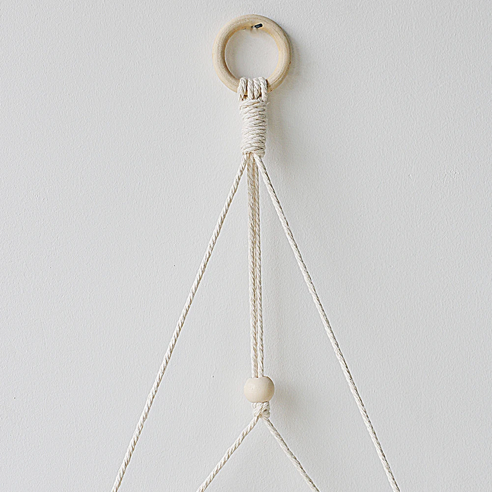 Macrame Wand Hängen Regal Boho Wohnkultur Regale Auf Wand Holz Dekoration für Schlafzimmer Wohnzimmer Kindergarten Christamas Geschenk – Detail 12