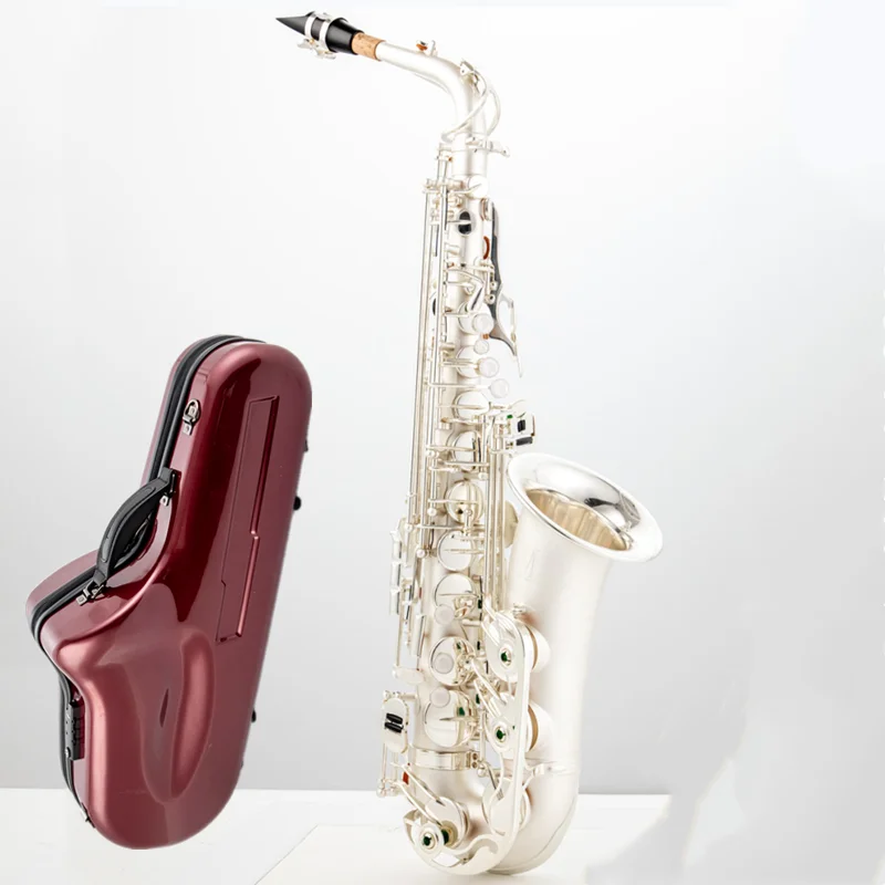 New Real Picture Alto Saxophone Silvering Plated Musical Instruments E Flat Sax with Mouthpiece Professional