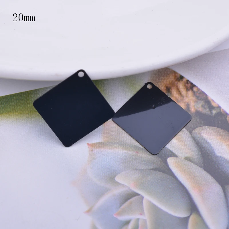 12pcs Small Round Charms Black Square Shape Pendant laser Cut Brass Jewelry DIY Earring
