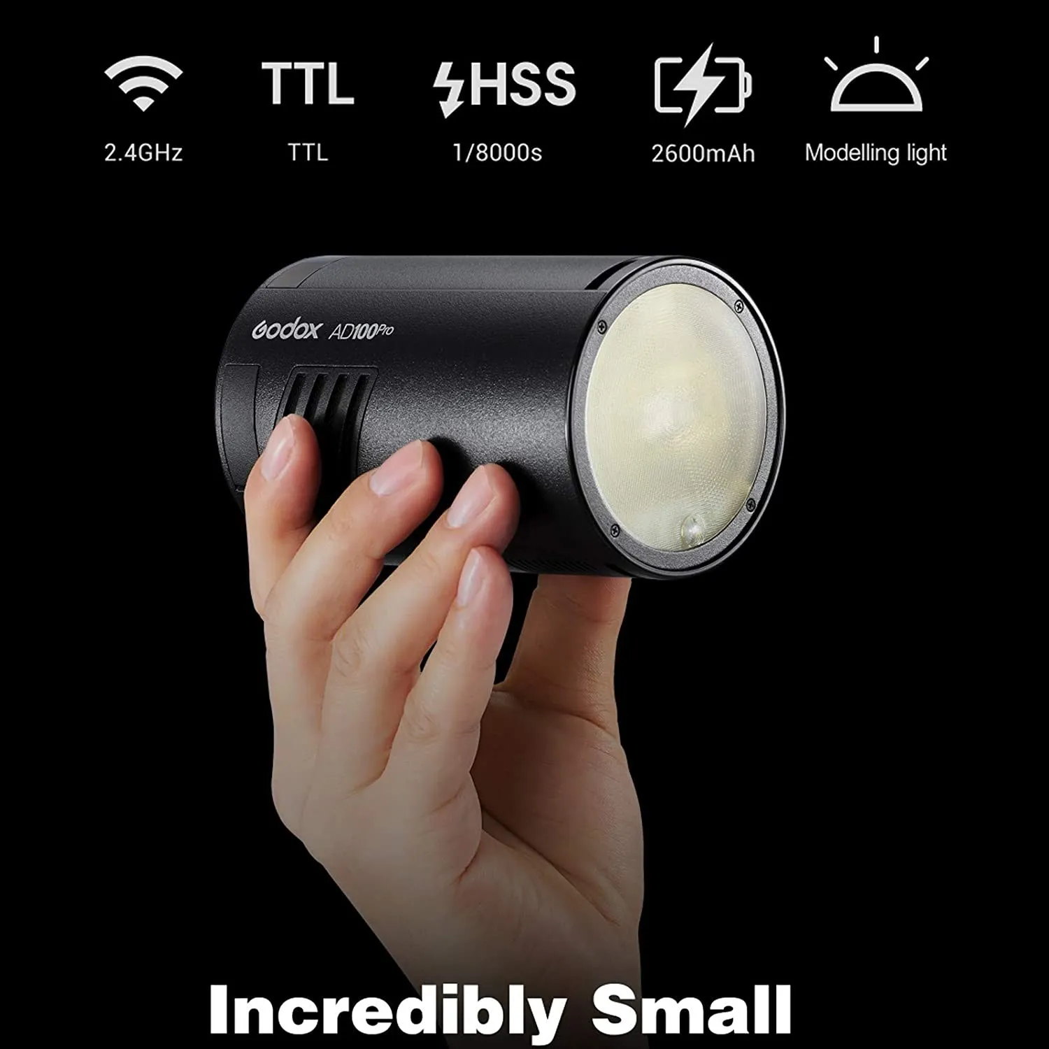 مصباح فلاش من Godox طراز AD100 Pro طراز AD100Pro 100Ws 2.4G HSS 1/8000s TTL مصباح فلاش للجيب في الهواء الطلق متوافق مع سوني ونيكون وكانون وفوجي فيلم