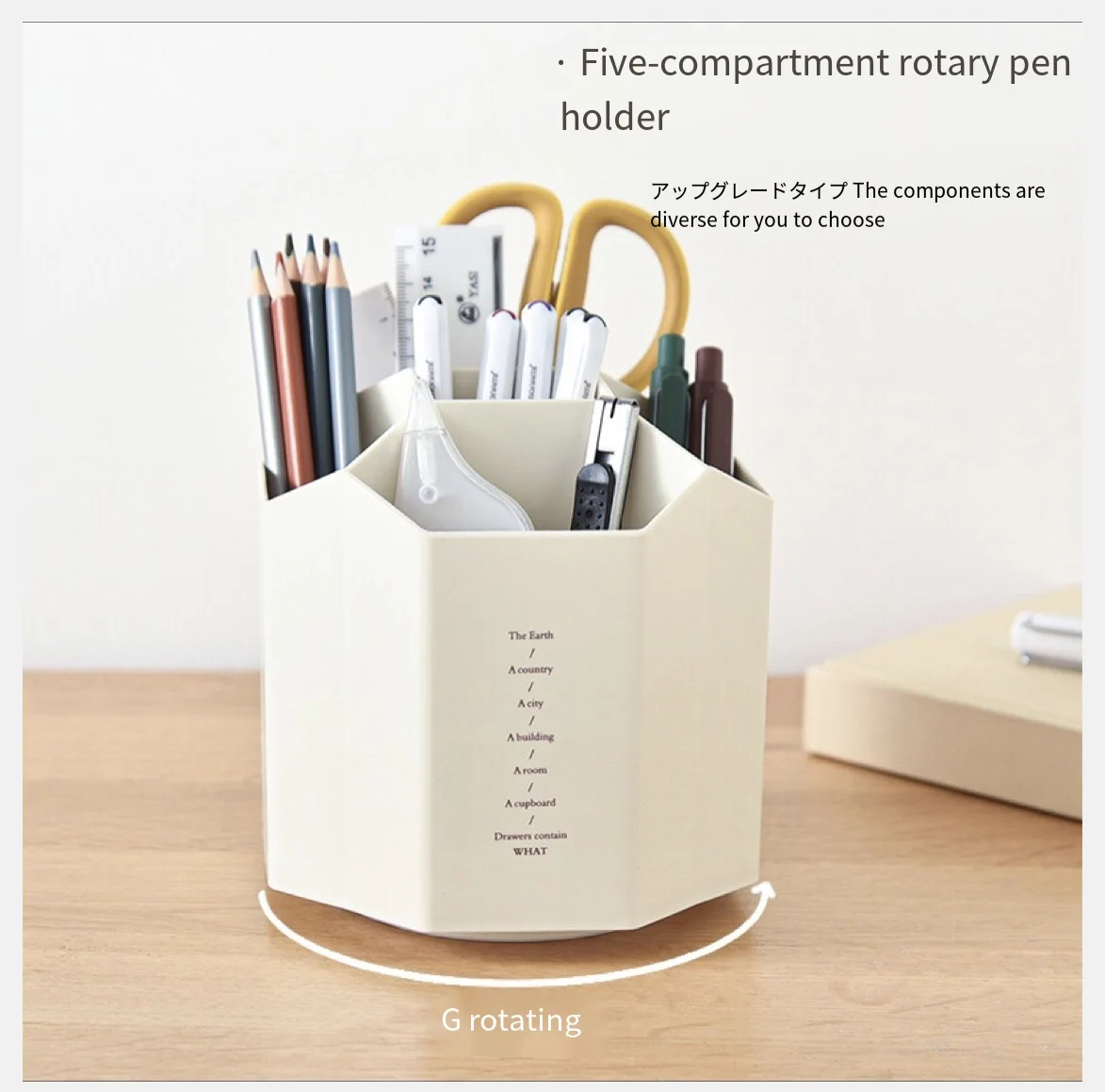 360 Degree Rotating Pen Holder Large Capacity Desktop Pencil Organizer Storage Box Student School Office Stationery accessories