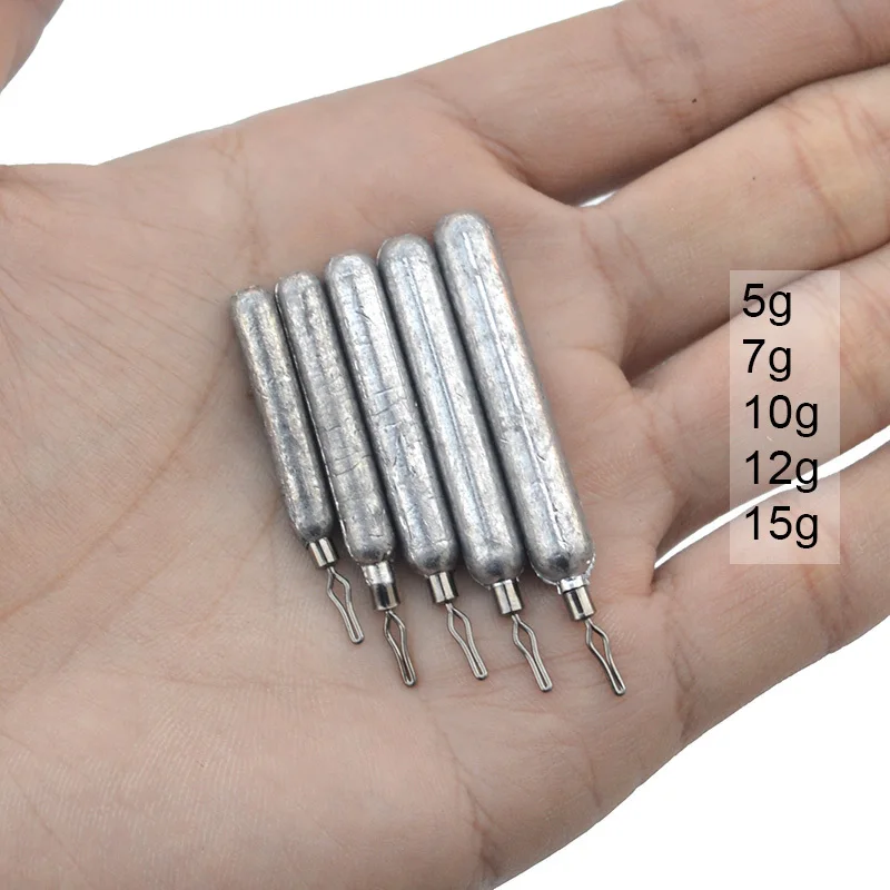 14pcs/set Drop Shot Lead Fishing Sinkers Drop Shot Rig Silver Cylindrical Lead Weights with Box 5g/7g/10g/12g/15g