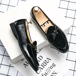 Men Dress Shoes Business PU Breathable Slip-On Wedding Oxford Shoes Formal Casual Shoes Fashion Flat Shoes Loafers