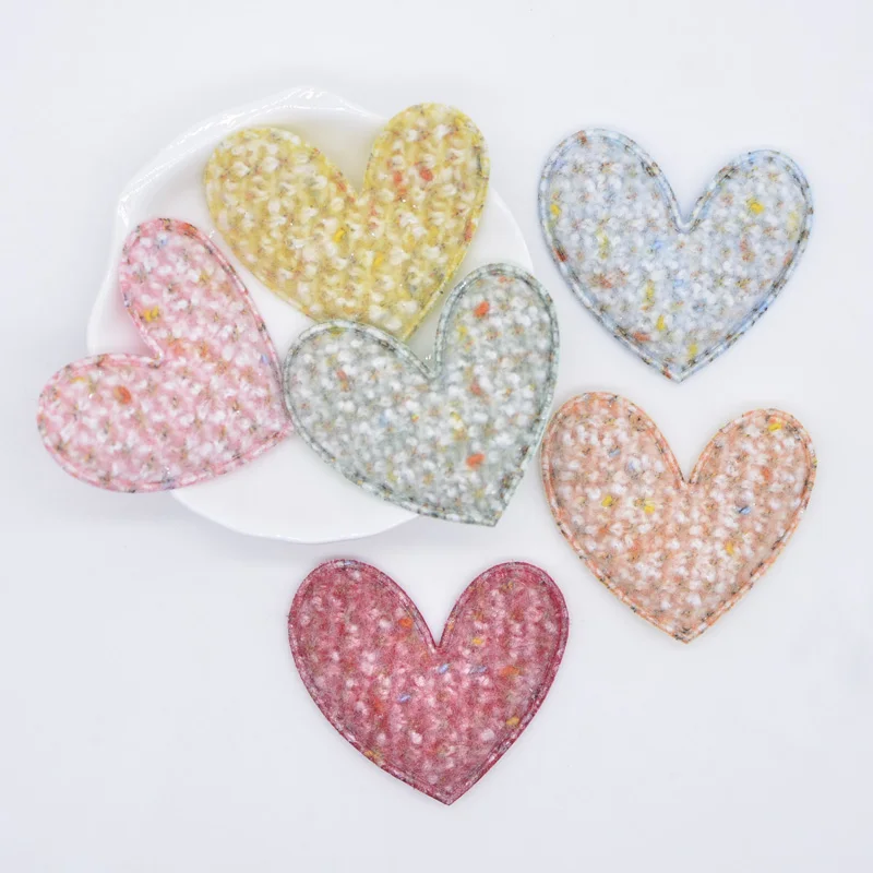 12Pcs Padded Colorful Cloth Patches Heart Applique for Handmade Clothes Hat Sewing Supplies DIY Headwear Decor Accessories N05