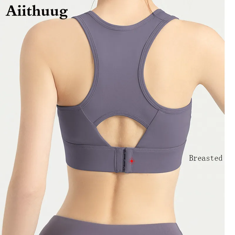 Aiithuug Sports Bra for Women Criss Cross Back Padded Strappy Sports Bras Medium Support Yoga Bra Wire Free Wireless Yoga Tops