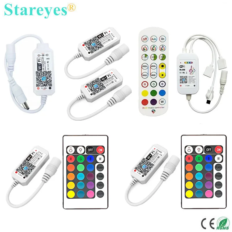 Magic Home WiFi Wireless Remote Controller Dimmer DC5V 12V 24V Single color RGB RGBW Remote Alex Tuya Control For LED Strip