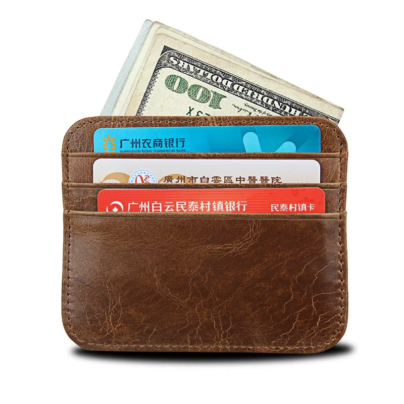 

Retro Crazy Horse Carder Holder Rfid Anti-theft Credit Card Bag Coin Purse Money Bag Coin Pocket