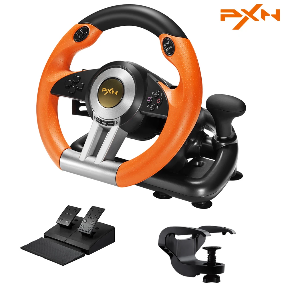 PXN V3 Pro Gaming Racing Wheel Volante PC Steering Wheel Racing Game 180° for PC Windows/PS3/PS4/Switch/Xbox One/Xbox Series X/S