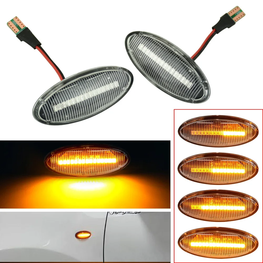 2PCS Car LED Dynamic Blinker Turn Signal Light Side Marker Lamp For Opel Vauxhall Vectra B 1995-2003