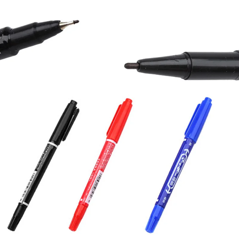 3 Pcs/Set CD-R DVD-R Media Disc Double Head Marker Pen Writing Student marker Pen School office Stationery Supplies