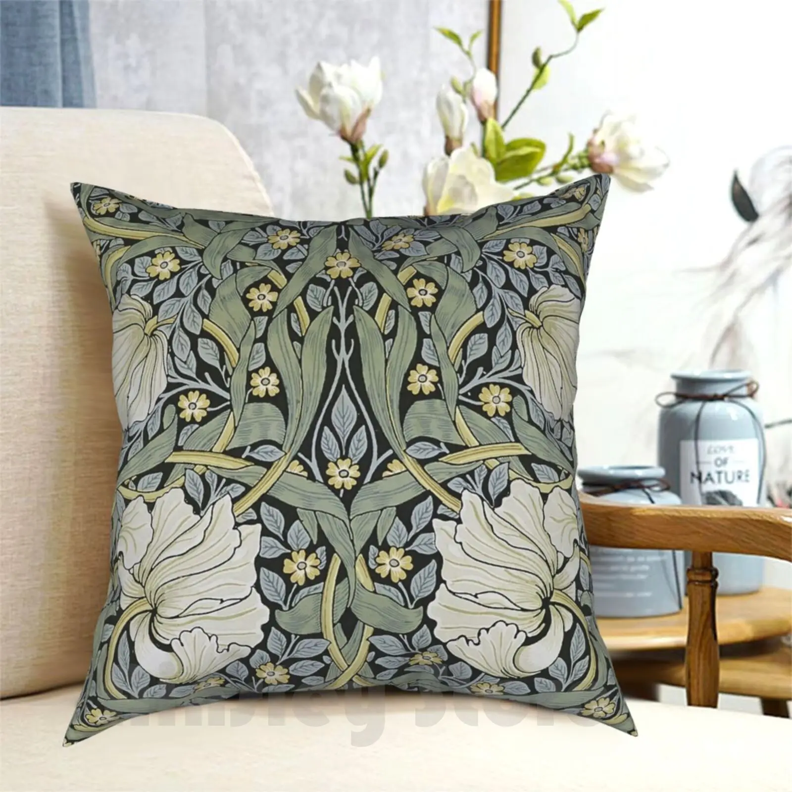 

William Morris-Pimpernel Design Pillow Case Printed Home Soft DIY Pillow Cover William Morris Pimpernel Stylish Cool Trendy