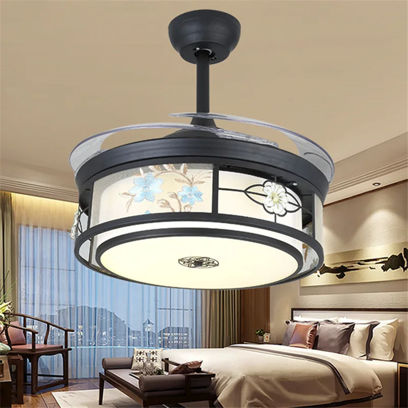 AOSONG  Modern Ceiling Fan Lights With Invisible Fan Blade Remote Control Home Decorative For Living Room Bedroom Restaurant