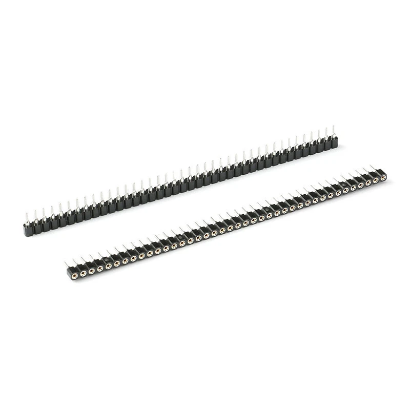 10pcs Single row pin round pin 2.54MM pitch 1*40P single row round hole socket single row female gold-plated