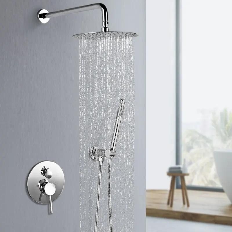 Bathroom Shower Hot And Cold Shower Mixer In Wall Mounted Rain Concealed Shower Set