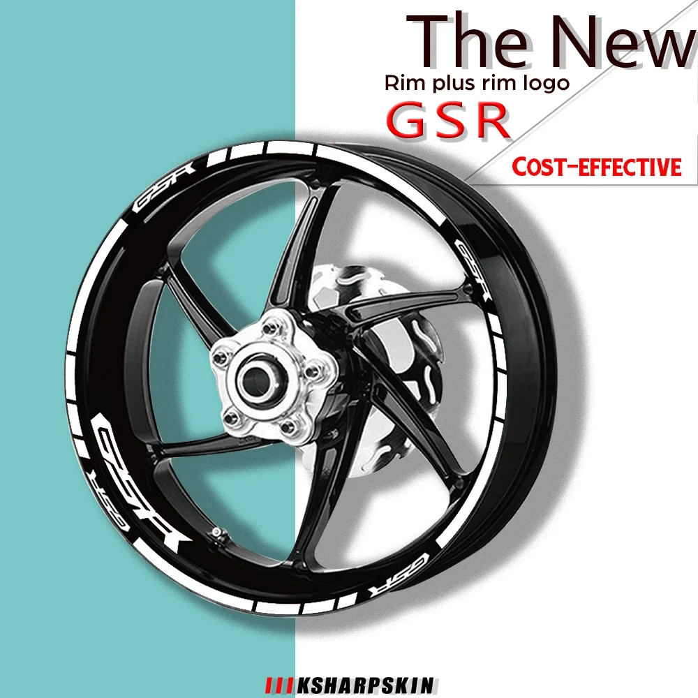 

Motorcycle Sticker Wheel Tire Label Inner Outer Rim Reflective Logo Decorative Decal Set For SUZUKI GSR