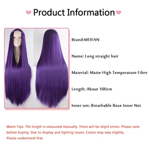 Meifan-Perucan Lolita Synthetic Cosplay for Woman, Blond, Blue, Red, Pink, Green, Purple, Hair for Cosplay Party, Long Long Wigs, 100cm 8 Main Sales Green Wig - №8