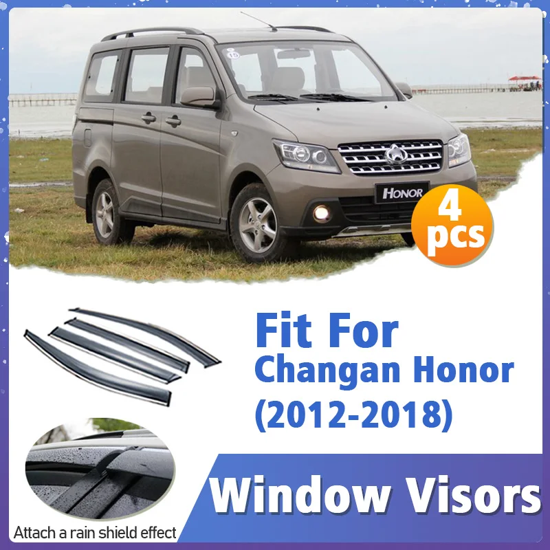 

Window Visor Guard for Changan Honor 2012-2018 Vent Cover Trim Awnings Shelters Protection Sun Rain Deflector Auto Accessories