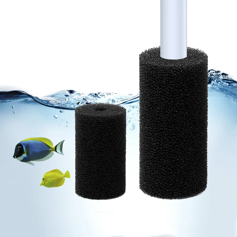 5PCS Aquarium Pre Filter Sponge Fish Tank Inflow Inlet Filter Foam Rolls For Prevent Small Fish Shrimp Being Sucked Black Cover